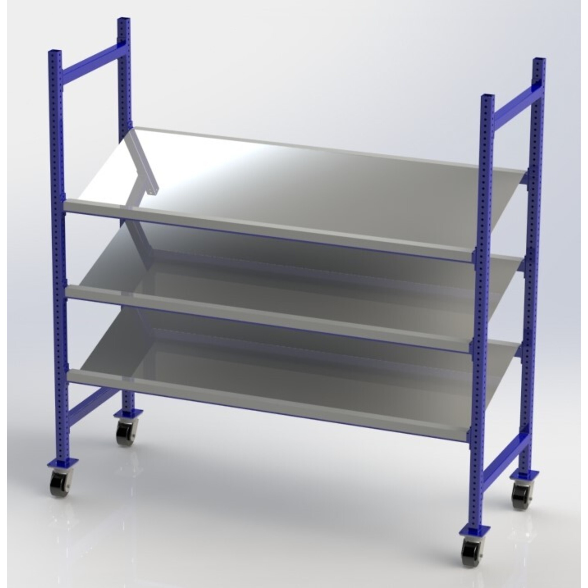 Unex, Mobile Gravity Flow Rack, Overall Height 78 in, Width 76 in, Depth 28 in, Model# MCFTPS76283